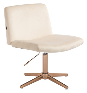 HR150CROSS Krémszínű Modern Velúr Szék Arany lábbal