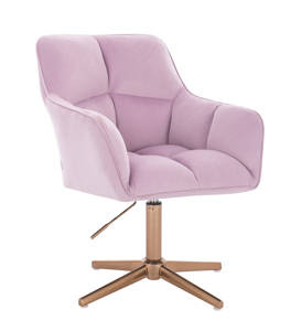 HR550CROSS Halványlila modern velúr szék arany lábbal