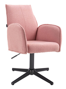 HR280CROSS Púder Rózsaszín modern boucle szék fekete lábbal