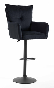 HR250W Fekete modern velúr szék fekete lábbal