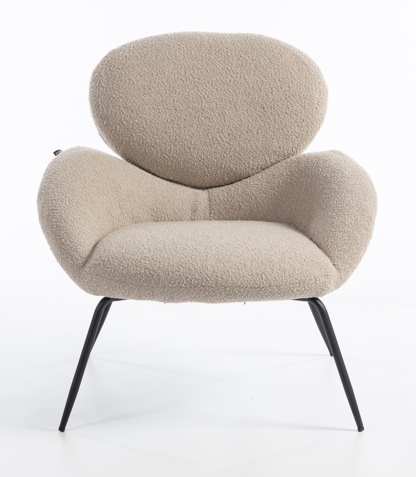 HR2045 Latte modern boucle szék fekete lábbal
