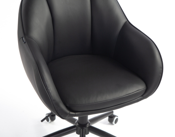 HR2055K Fekete Modern Műbőr Szék Fekete lábbal