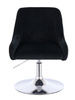 HR920N Fekete Modern Velúr Szék Krómozott lábbal