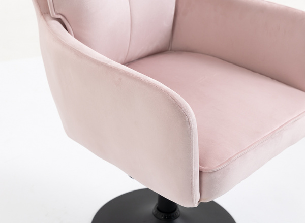 HR250N Púder Rózsaszín modern velúr szék fekete lábbal
