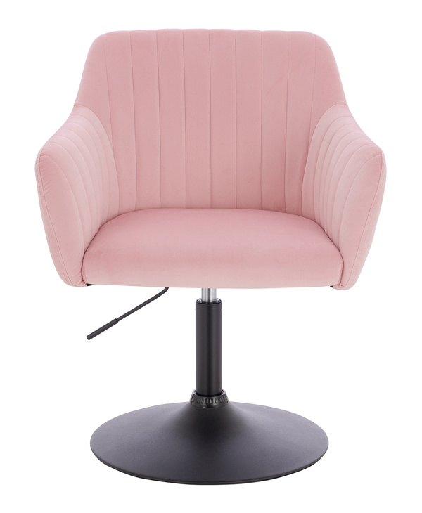 HR190N Púder Rózsaszín Modern Velúr Szék Fekete lábbal