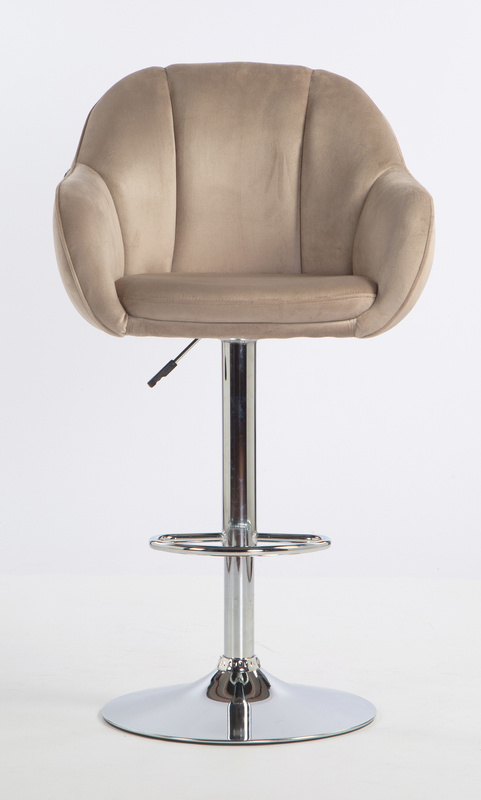 HR2055W Latte Modern Velúr Szék Krómozott lábbal