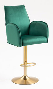 HR280W Sötétzöld Modern Velúr Szék Arany lábbal