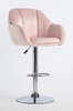 HR2055W Púder Rózsaszín Modern Velúr Szék Krómozott lábbal