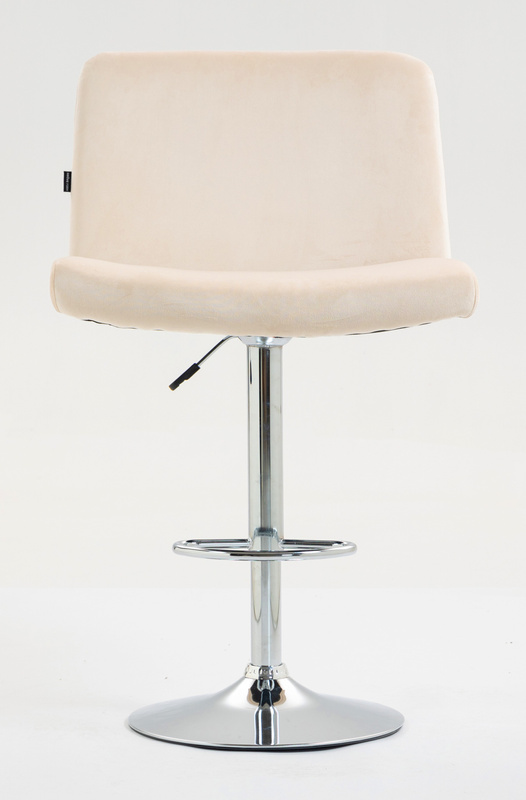 HR150W Krémszínű Modern Velúr Szék Krómozott lábbal