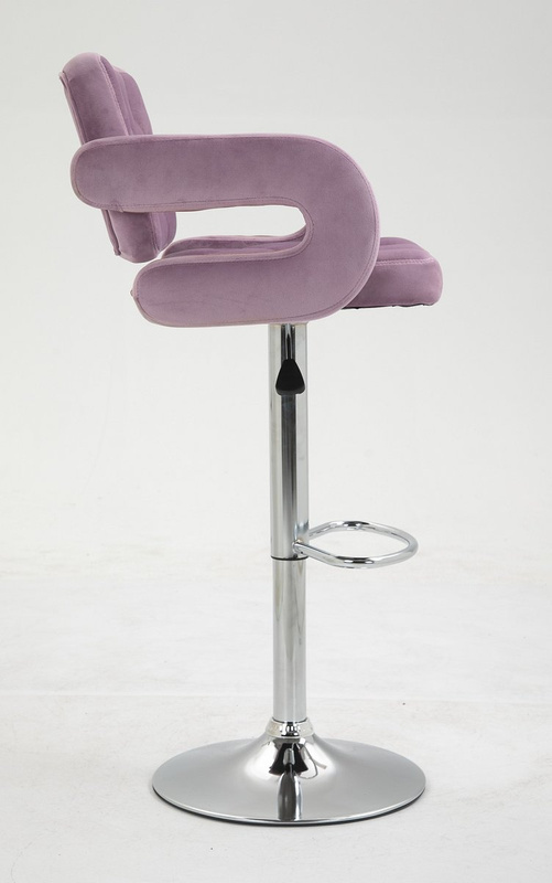 HR8403W Halványlila  modern velúr szék krómozott lábbal