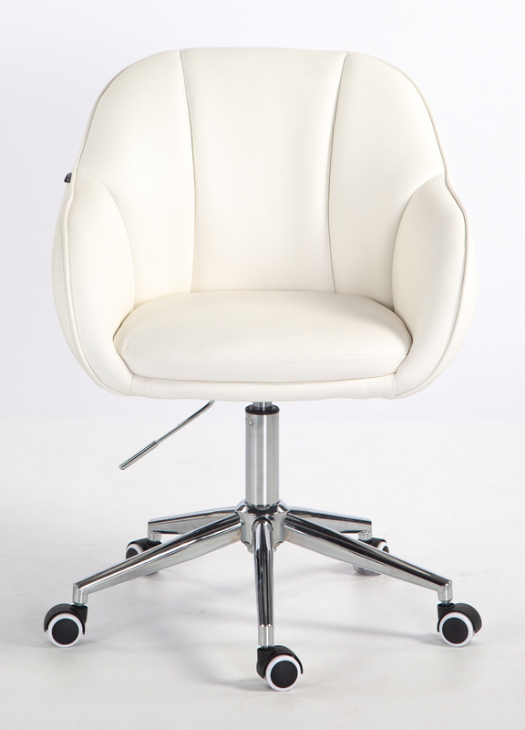 HR2055K Fehér Modern Műbőr Szék Krómozott lábbal