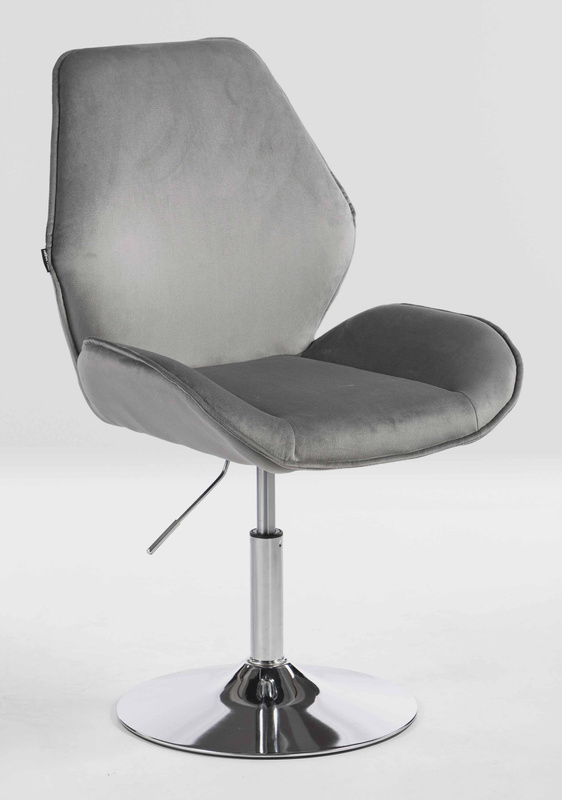 HR350N Acél modern velúr szék krómozott lábbal