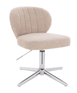 HR193CROSS Latte modern boucle szék krómozott lábbal