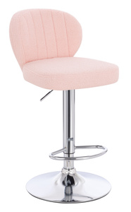 HR193W Púder Rózsaszín modern boucle szék krómozott lábbal