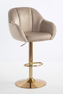 HR2055W Latte Modern Velúr Szék Arany lábbal