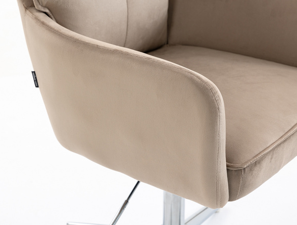 HR250CROSS Latte modern velúr szék krómozott lábbal