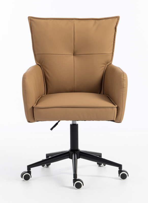 HR250K Karamell Színű Prémium Soft Műbőr Szék Fekete Lábbal