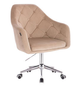 HR831K Latte modern velúr szék krómozott lábbal