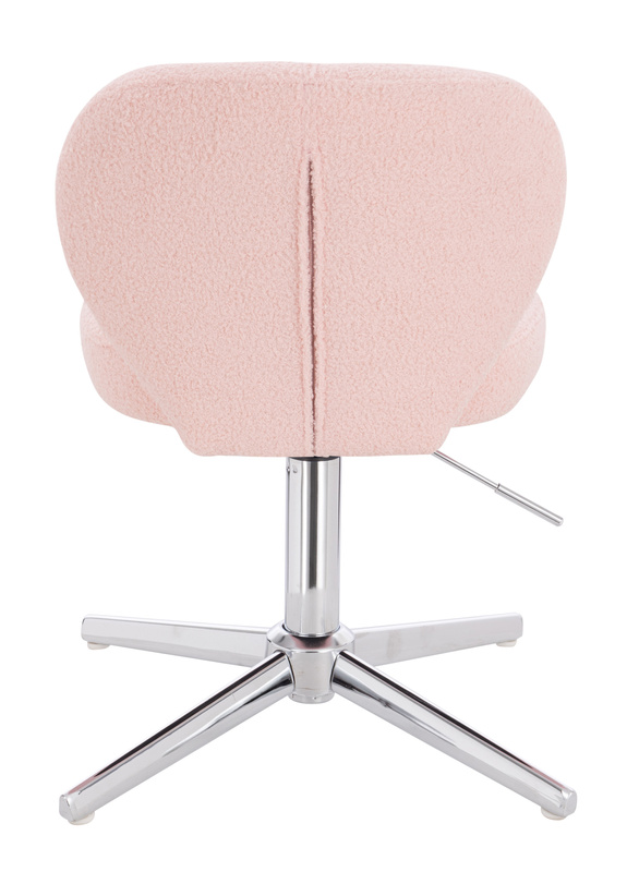 HR193CROSS Púder Rózsaszín modern boucle szék krómozott lábbal