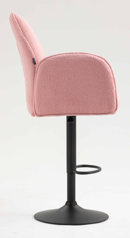 HR280W Púder Rózsaszín modern boucle szék fekete lábbal