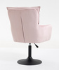 HR250N Púder Rózsaszín modern velúr szék fekete lábbal