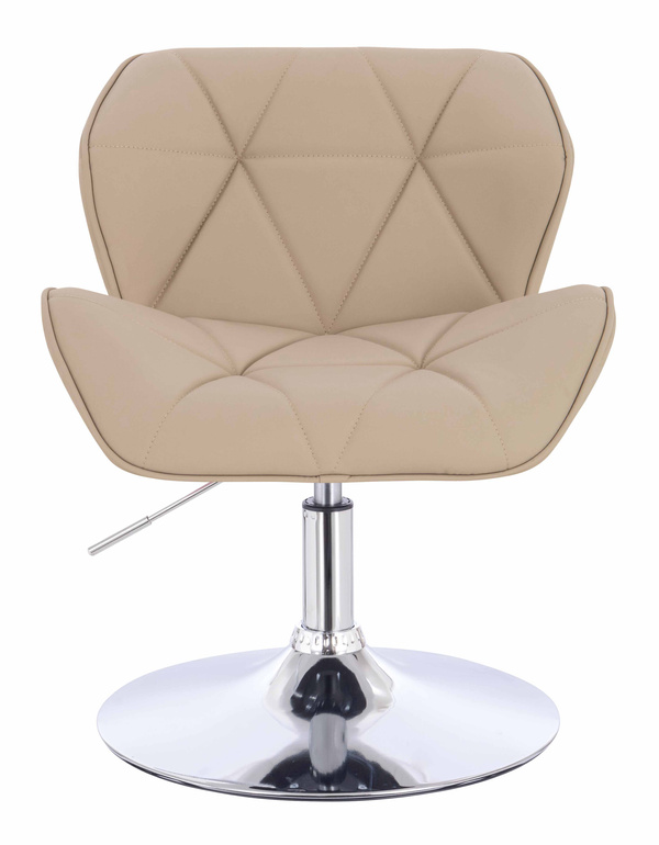 HR111N Krémszínű Műbőr Premium Soft szék krómozott lábbal