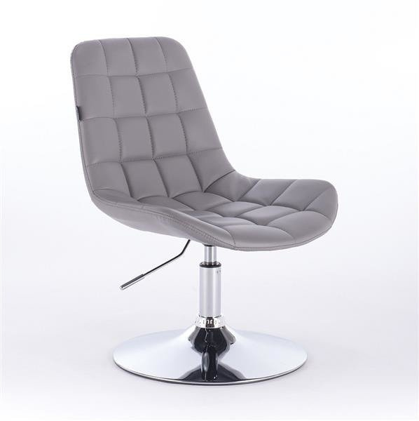 HR590N Szürke modern műbőr szék krómozott lábbal