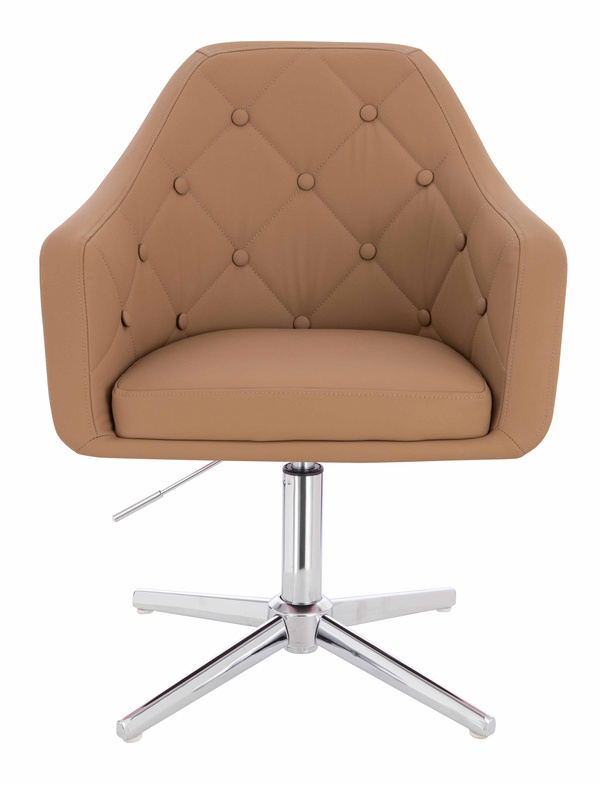 HR831CROSS Karamell Műbőr Premium Soft szék Krómozott lábbal