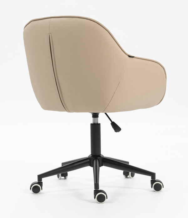 HR2055K Krémszínű Modern Műbőr Szék Fekete lábbal