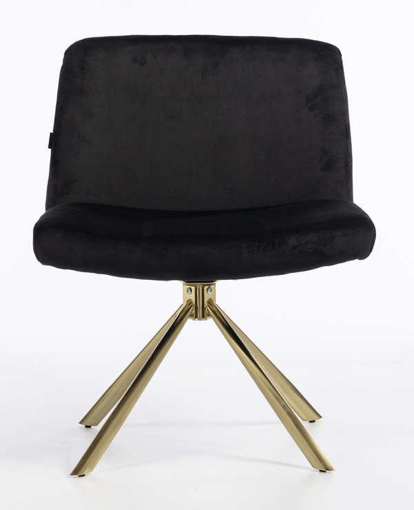 HR150 CSILLAGLÁB Fekete Modern Velúr Szék Arany lábbal