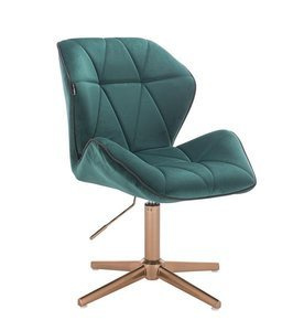 HR212CROSS Sötétzöld modern velúr szék arany lábbal