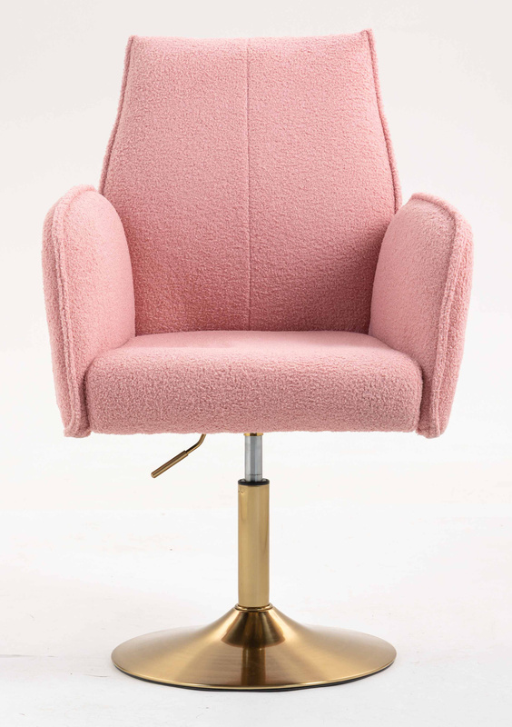 HR280N Púder Rózsaszín modern boucle szék arany lábbal