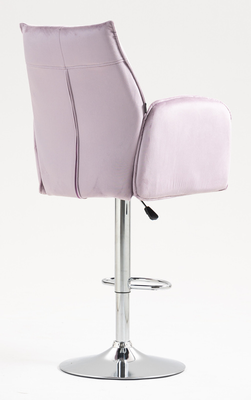 HR280W Halványlila Modern Velúr Szék Krómozott lábbal