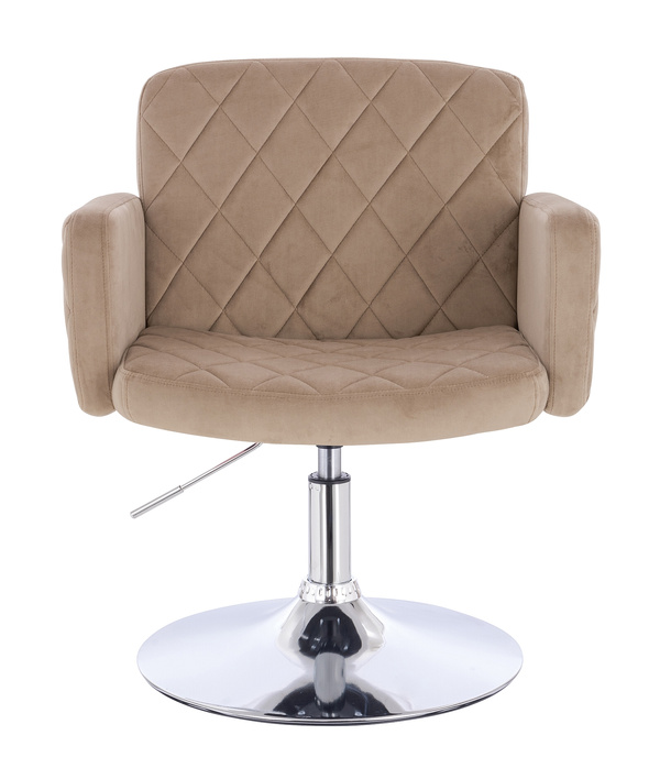 HR802N Latte Modern Velúr Szék Krómozott lábbal