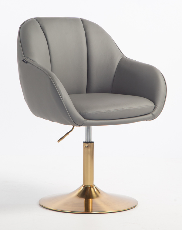 HR2055N Szürke Modern Műbőr Szék Aany lábbal