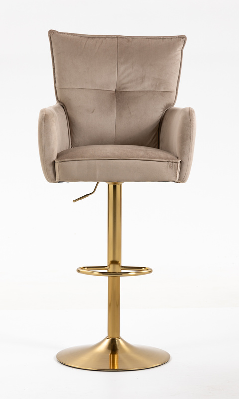 HR250W Latte modern velúr szék arany lábbal