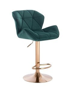 HR111W Sötétzöld modern velúr szék arany lábbal