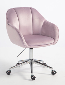 HR2055K Halványlila Modern Velúr Szék Krómozott lábbal