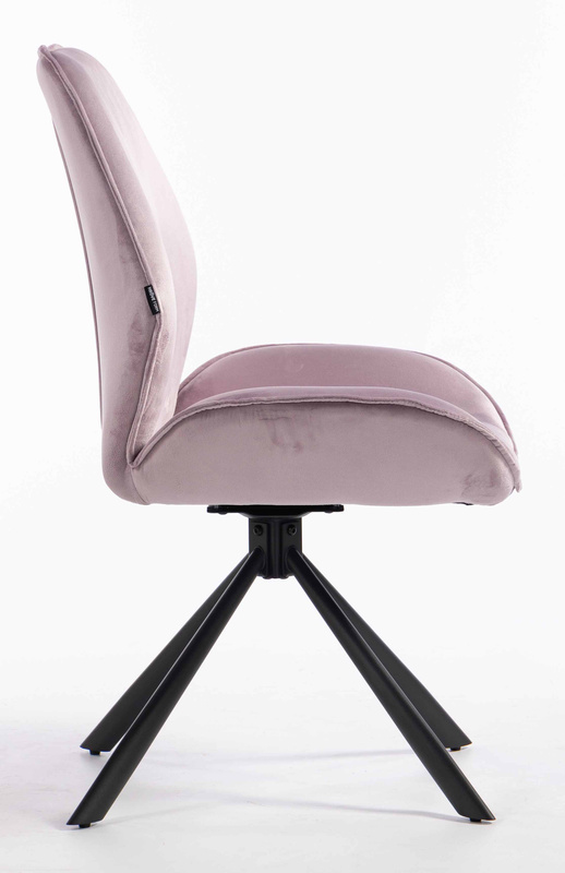 HR350 CSILLAGLÁB Halványlila modern velúr szék fekete lábbal