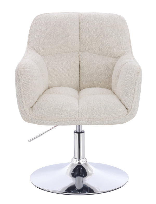HR550N Krémszínű modern boucle szék krómozott lábbal