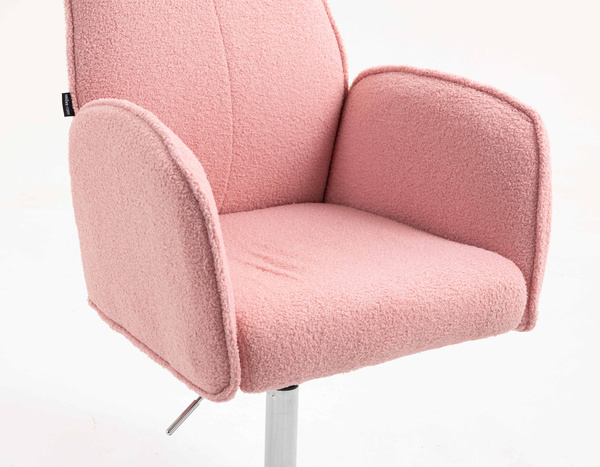 HR280N Púder Rózsaszín modern boucle szék krómozott lábbal