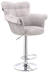 HR804CW Acél modern velúr szék krómozott lábbal