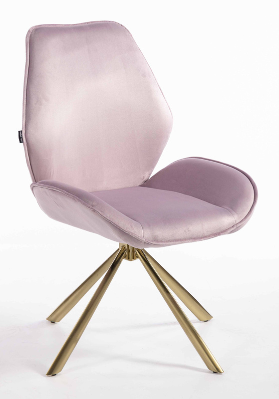 HR350 CSILLAGLÁB Halványlila modern velúr szék arany lábbal