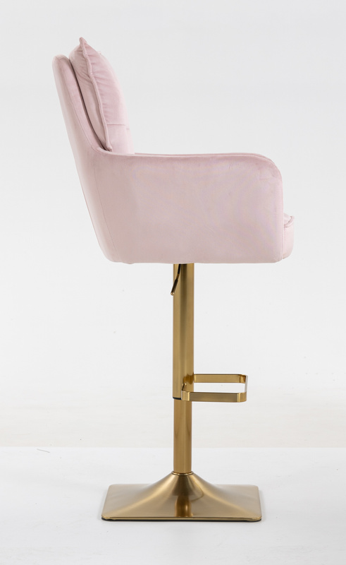 HR250KW Púder Rózsaszín modern velúr szék arany lábbal