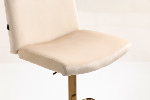 HR150W Krémszínű Modern Velúr Szék Arany lábbal