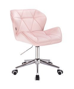 HC111K Púderrózsaszín modern műbőr szék krómozott lábbal