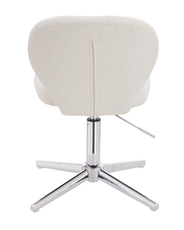 HR193CROSS Krémszínű modern boucle  szék krómozott lábbal