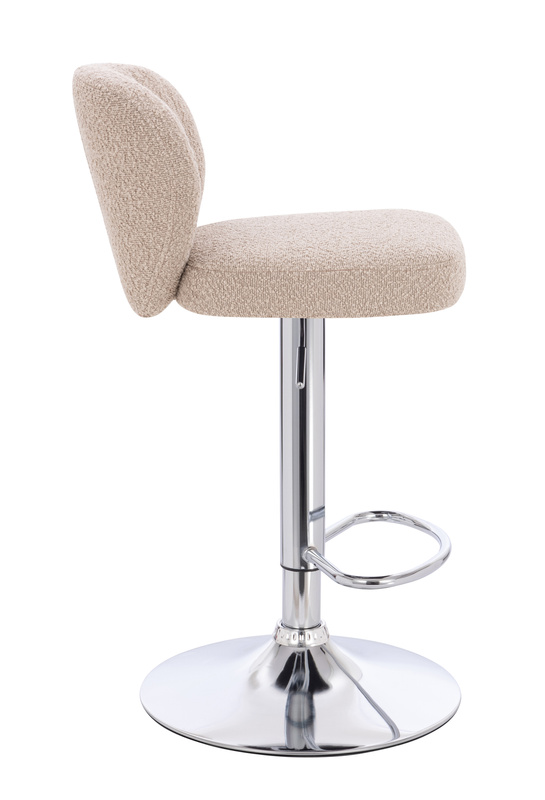 HR193W Latte modern boucle szék krómozott lábbal