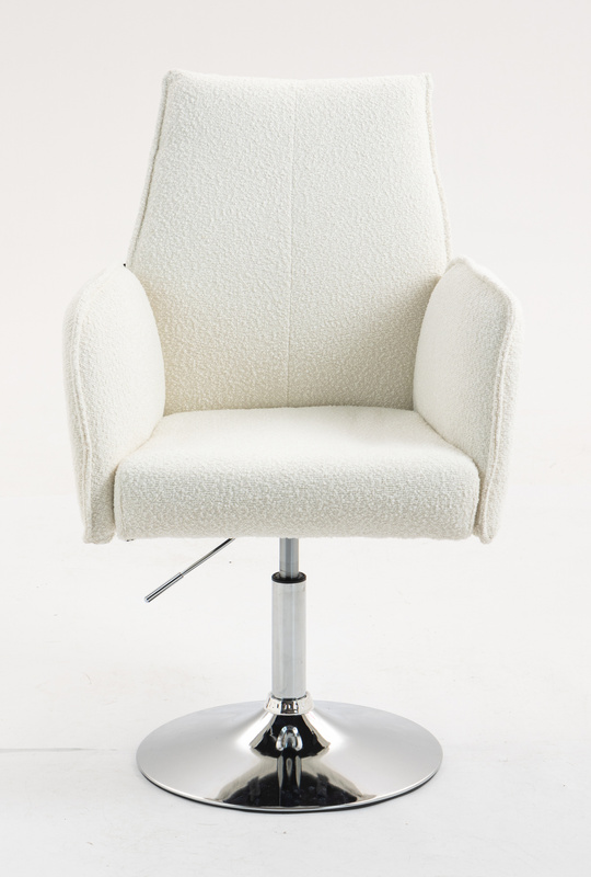 HR280N Krémszínű modern boucle szék krómozott lábbal