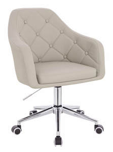 HR831K Ecru Műbőr Premium Soft szék Krómozott lábbal